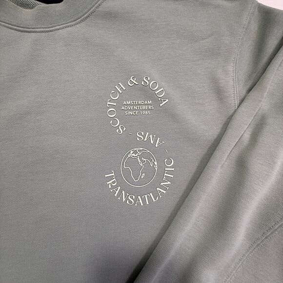 SCOTCH & SODA Amsterdam Couture Graphic Sweater SageGreen Size Large - Picture 10 of 13